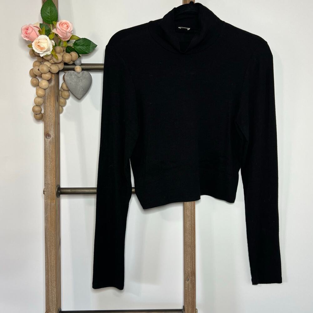 Wilfred‎ Long Sleeve Mock Neck Black Lightweight Top Size Large